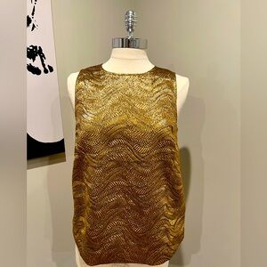 J..Crew Collection Gold French Lamé Top Small